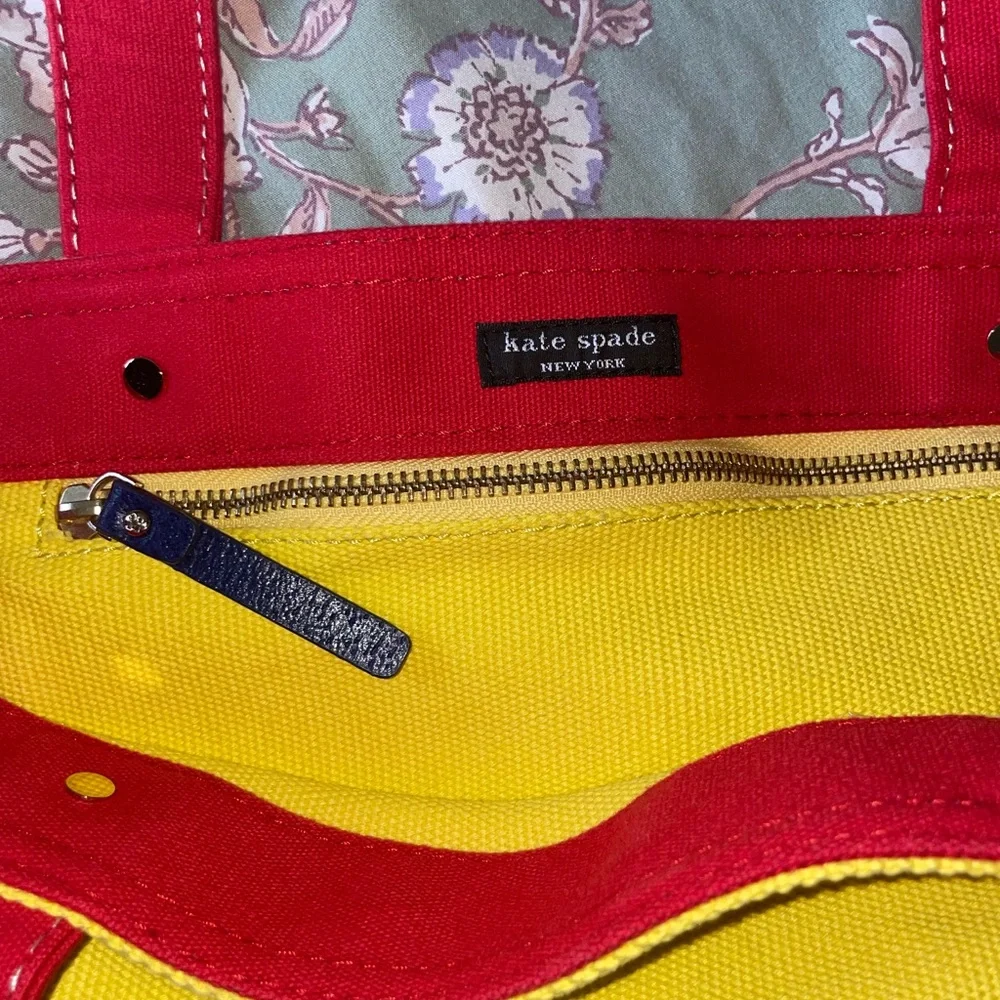 Kate Spade Yellow and Red Tote Bag with Classic Shape - Picture 5 of 11